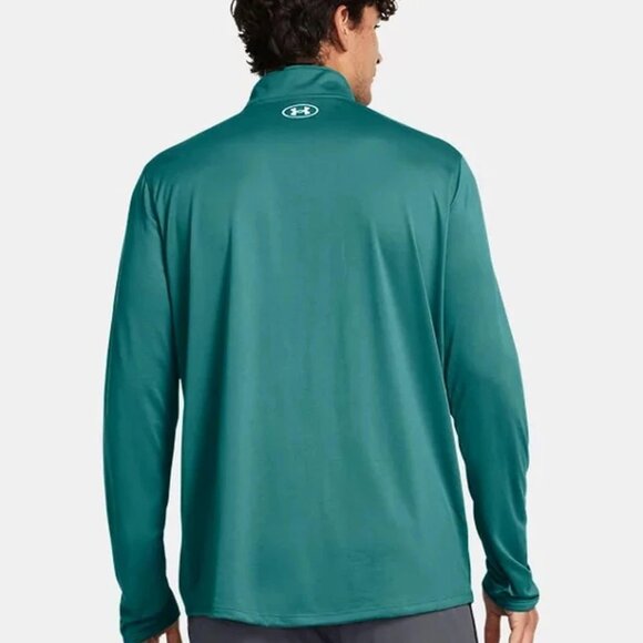 Under Armour Team Tech Mens Long Sleeve Quarter Zip Green 1376844-722 Size S - Picture 3 of 5
